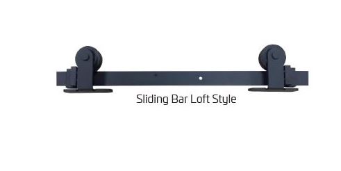 Rail Loft Style + rollers, zwart (complete set)