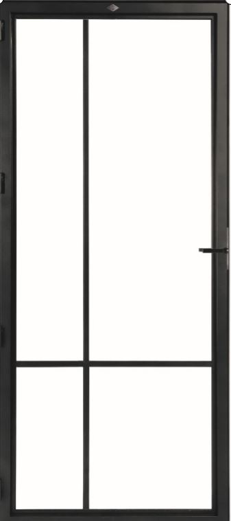 STALEN DEUR MODERN 4E – met glasverdelingen + deurkruk – dagmaat 2126×900